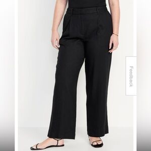 Old Navy Women XL Extra High Rise Linen Blend Wide Leg Taylor Trouser Pants